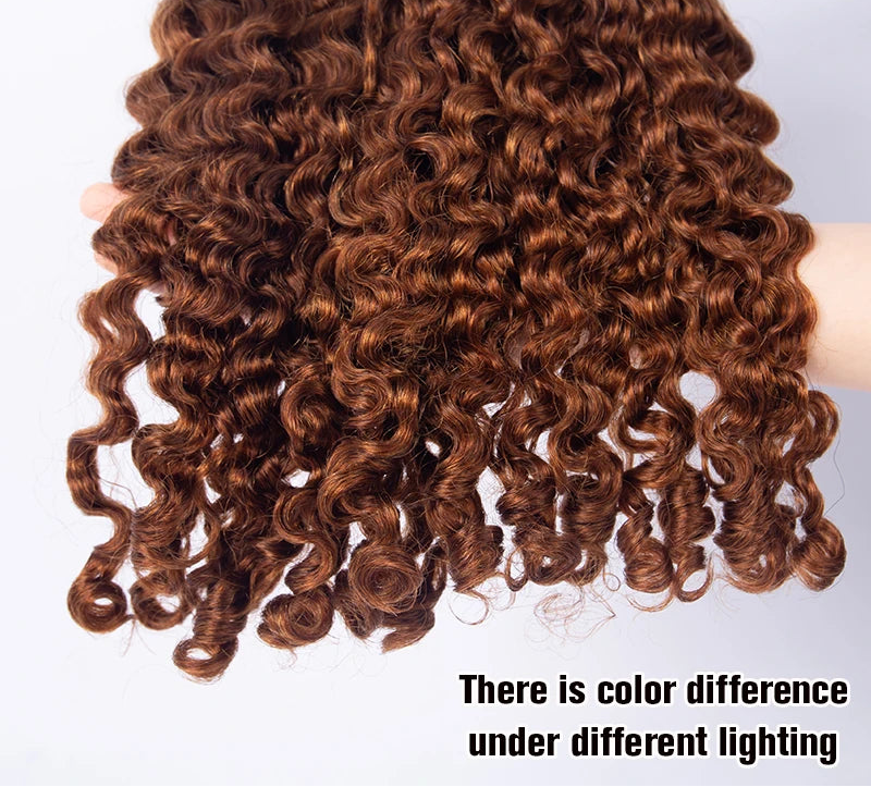 Chocolate Brown Burmese Curly Hair Bundles – #4 Deep Curly Human Hair Weave, 10–28 Inches