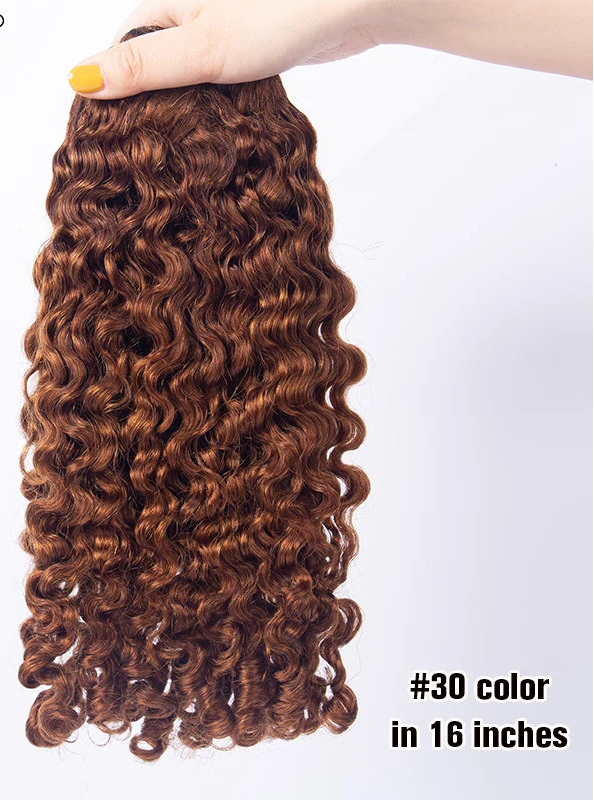 Chocolate Brown Burmese Curly Hair Bundles – #4 Deep Curly Human Hair Weave, 10–28 Inches