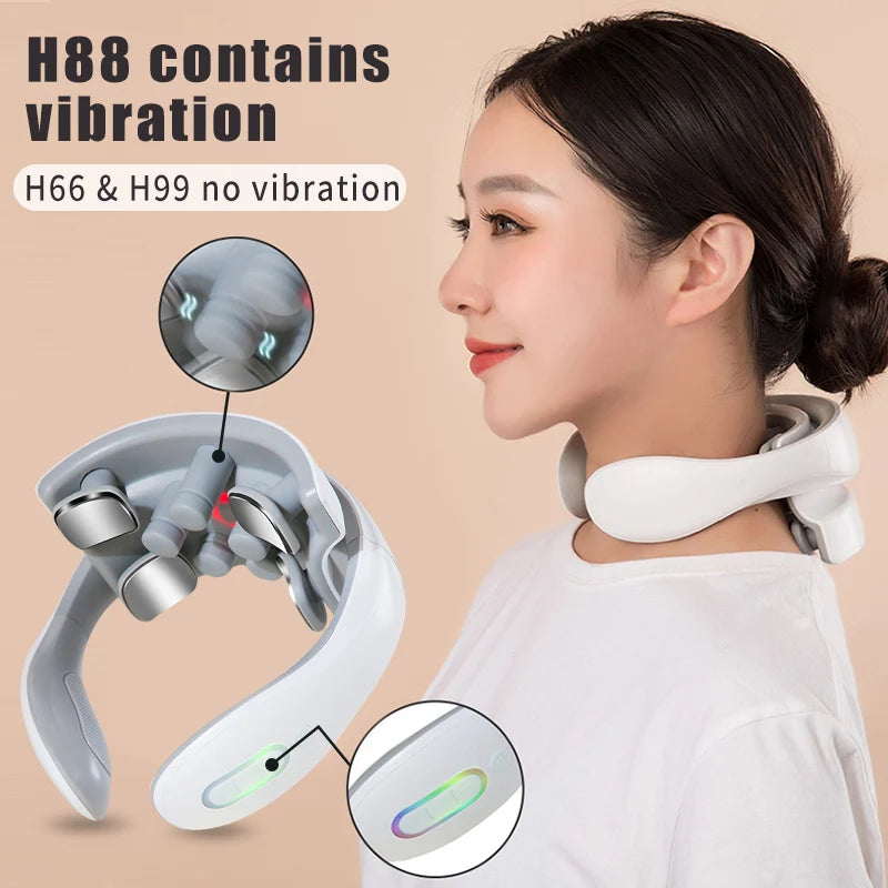 Smart Rechargeable Neck Massager with Red Light Therapy