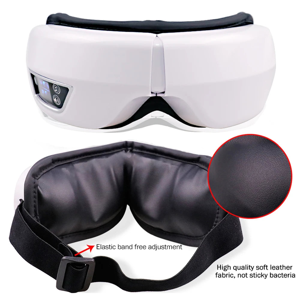 6D Smart Eye Massager Glasses with Vibration & Bluetooth