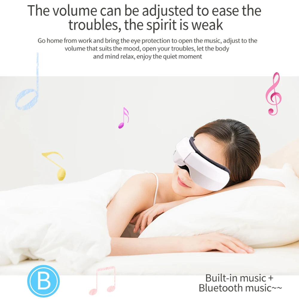 6D Smart Eye Massager Glasses with Vibration & Bluetooth