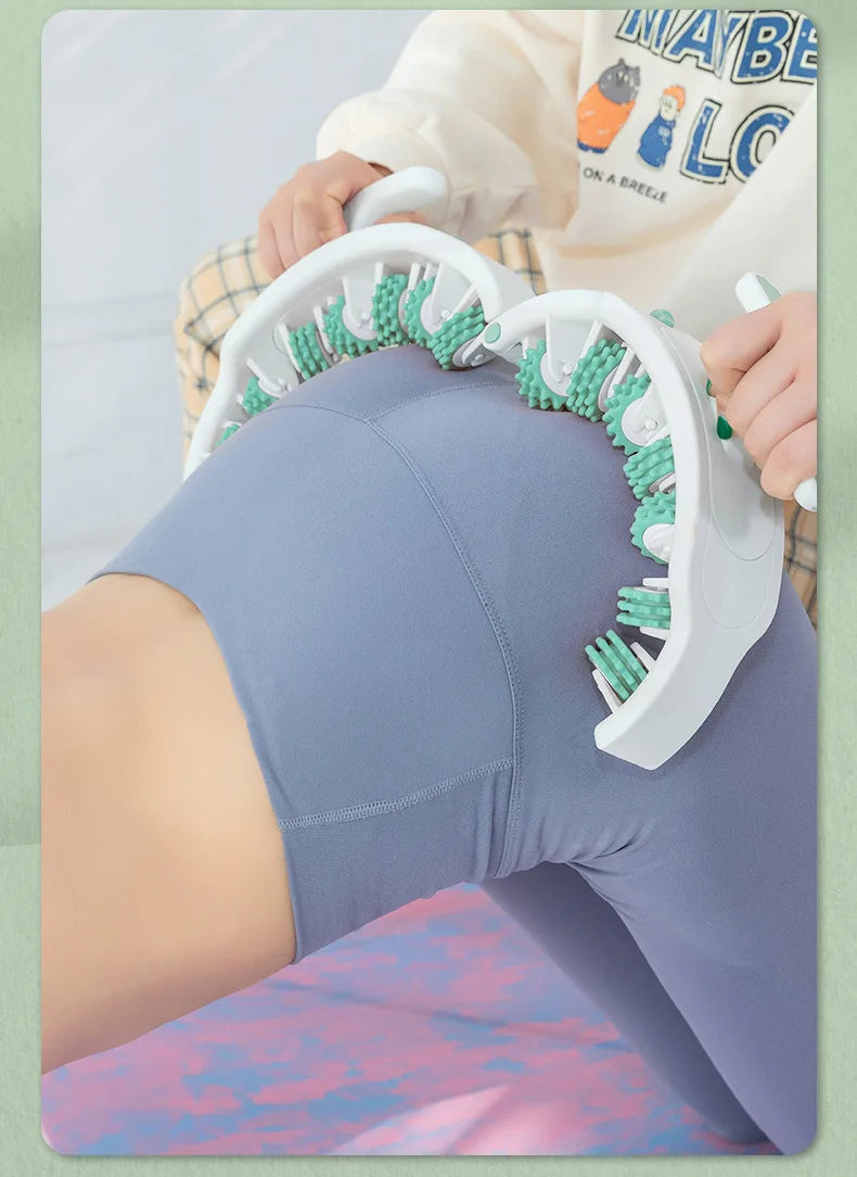 Ring Body Massager with 14 Soft Rubber Rollers