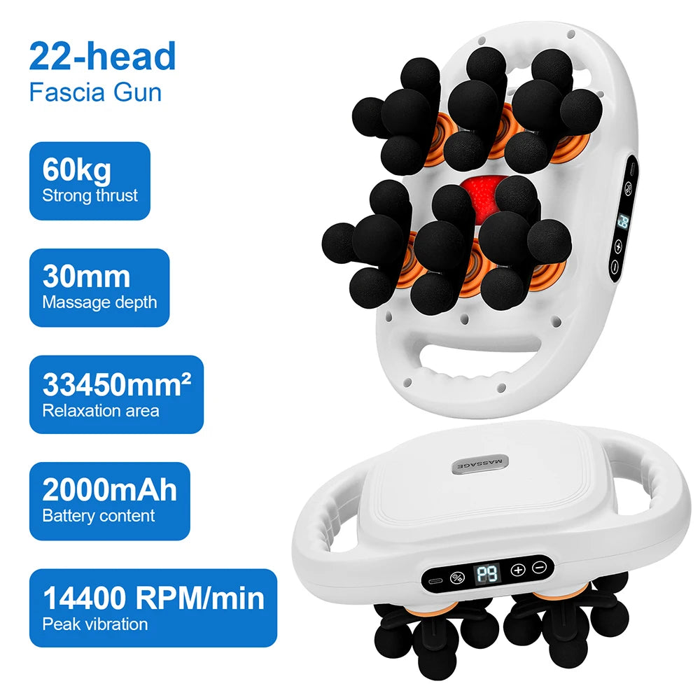 42-Head Fascia Gun — High-Frequency Vibration Massage Gun for Back, Waist, Neck & Shoulders