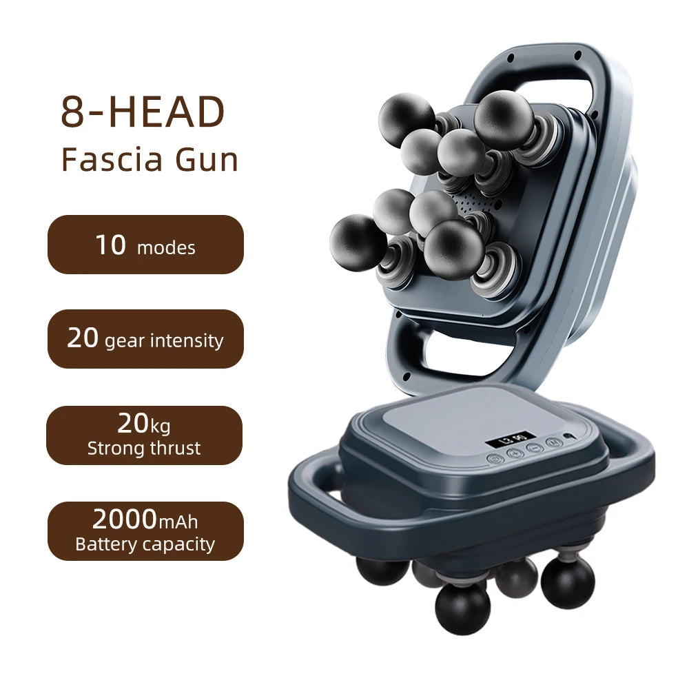 42-Head Fascia Gun — High-Frequency Vibration Massage Gun for Back, Waist, Neck & Shoulders