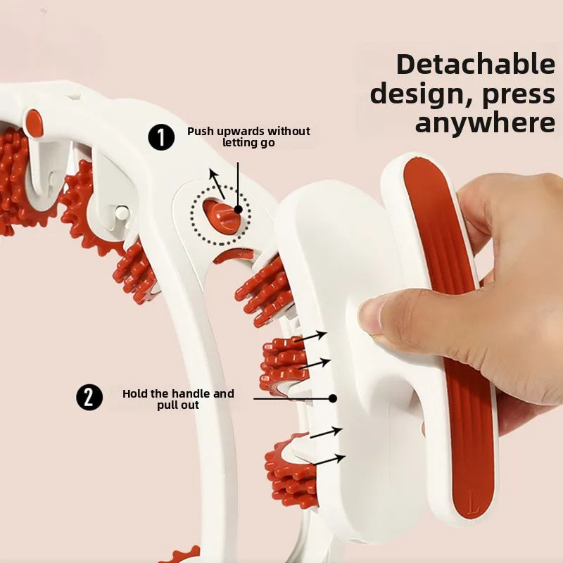 Ring Body Massager with 14 Soft Rubber Rollers