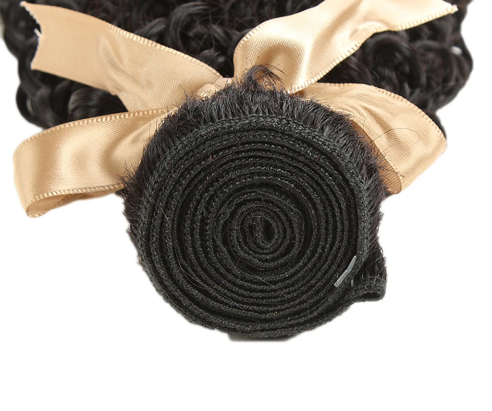 Kinky Curly Human Hair Bundles – 8A Remy Brazilian Weave in Natural Black (10–26 Inches)