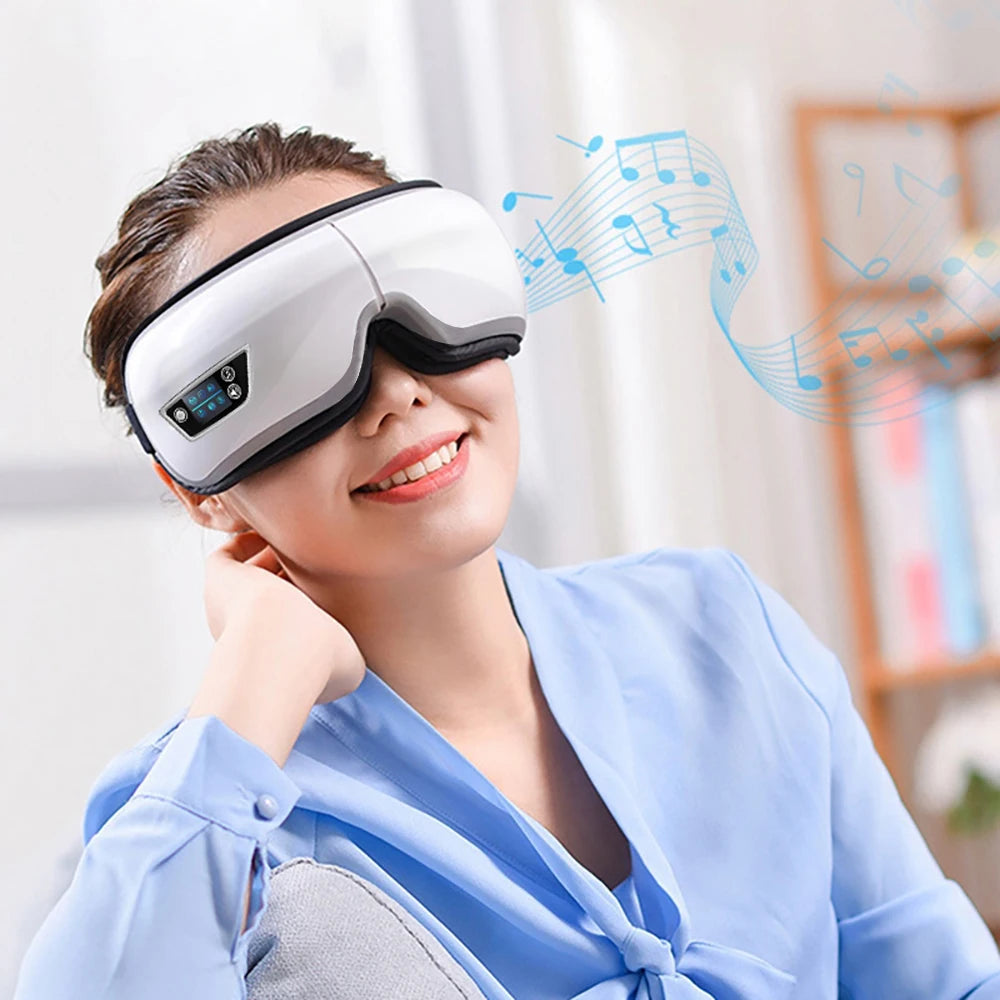 6D Smart Eye Massager Glasses with Vibration & Bluetooth
