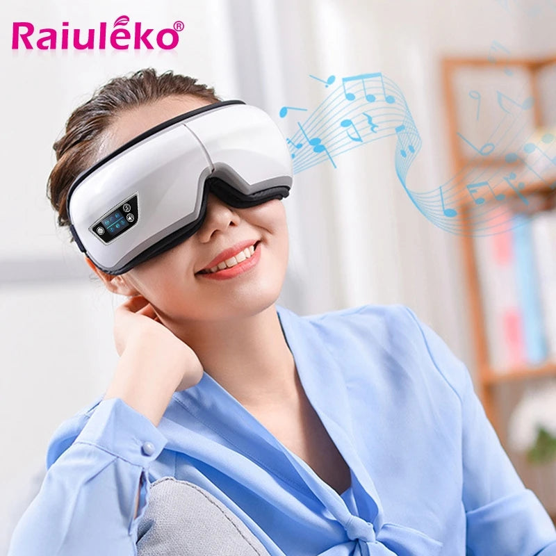 6D Smart Eye Massager Glasses with Vibration & Bluetooth