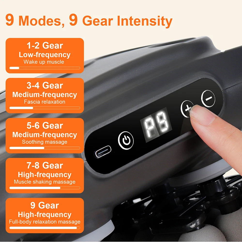 42-Head Fascia Gun — High-Frequency Vibration Massage Gun for Back, Waist, Neck & Shoulders