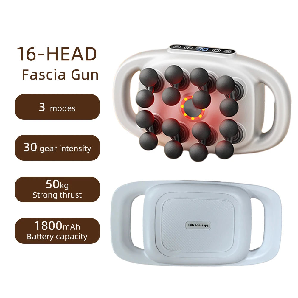 42-Head Fascia Gun — High-Frequency Vibration Massage Gun for Back, Waist, Neck & Shoulders