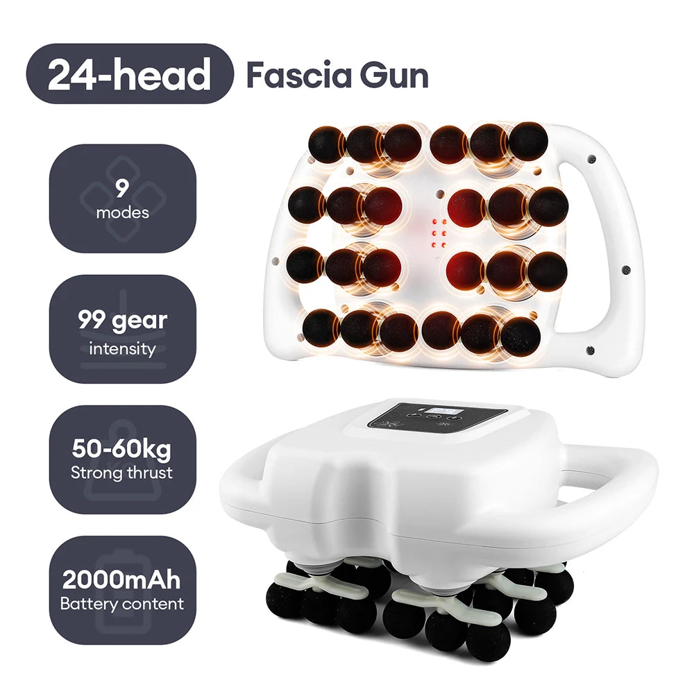 42-Head Fascia Gun — High-Frequency Vibration Massage Gun for Back, Waist, Neck & Shoulders