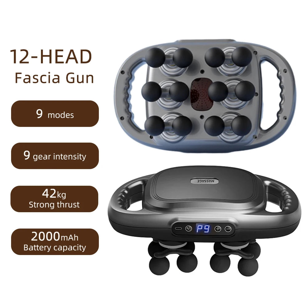 42-Head Fascia Gun — High-Frequency Vibration Massage Gun for Back, Waist, Neck & Shoulders