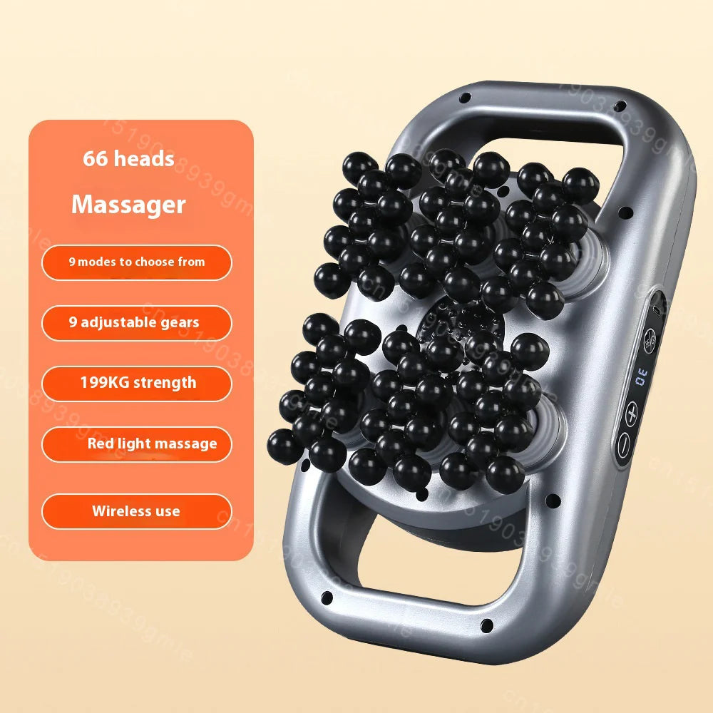 Body Massage Gun — 48-66 Heads, 9 Modes for Waist, Back, Neck & Shoulder Relief