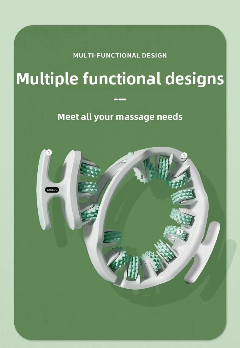 Ring Body Massager with 14 Soft Rubber Rollers