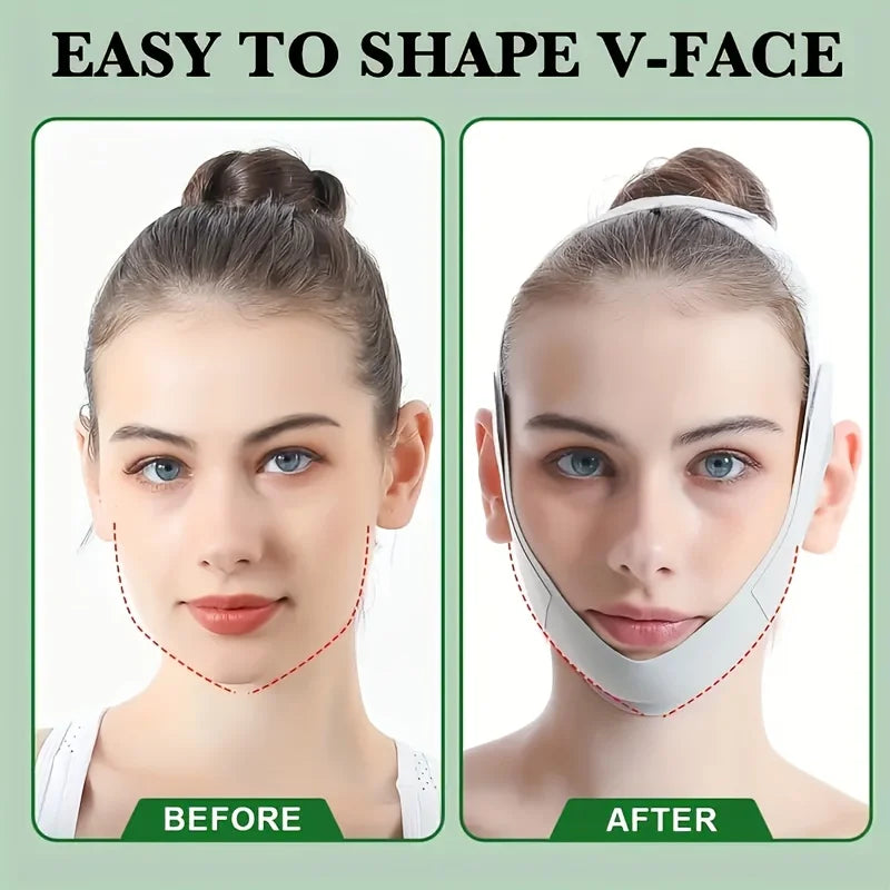 Graphene V-Shape Face Lift Band — Adjustable Double Chin Reducer & Facial Slimming Strap