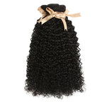 Kinky Curly Human Hair Bundles – 8A Remy Brazilian Weave in Natural Black (10–26 Inches)