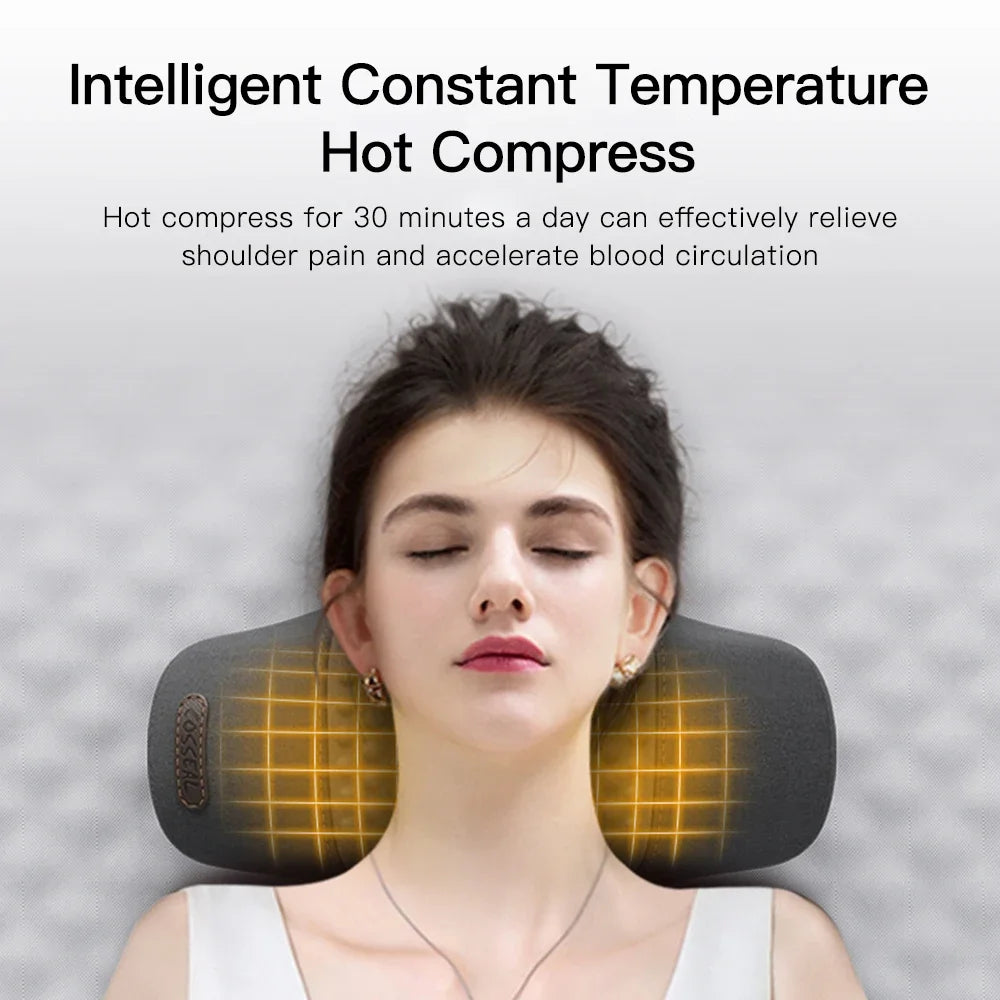 Electric Neck Massager Pillow — Cervical Heating Vibration Support for Pain Relief & Better Sleep
