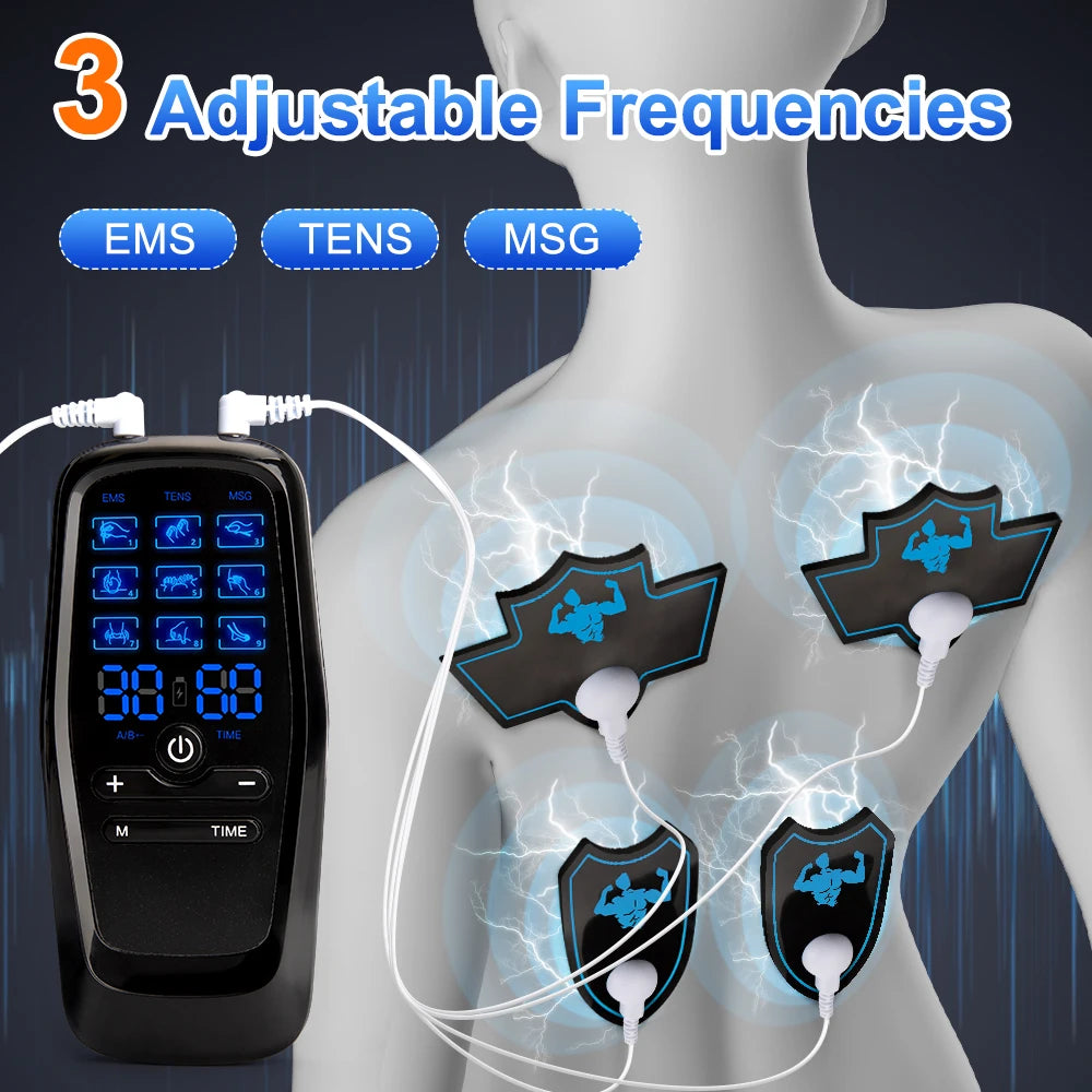 EMS Electric Muscle Stimulator — TENS Unit Physiotherapy Pulse Massager for Full Body Pain Relief