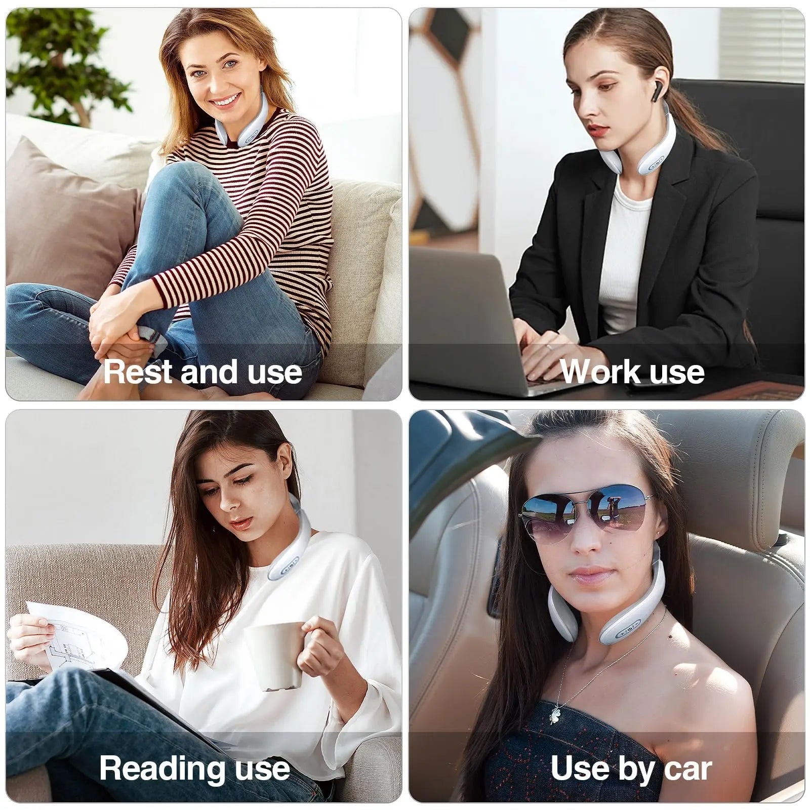 Smart Rechargeable Neck Massager with Red Light Therapy