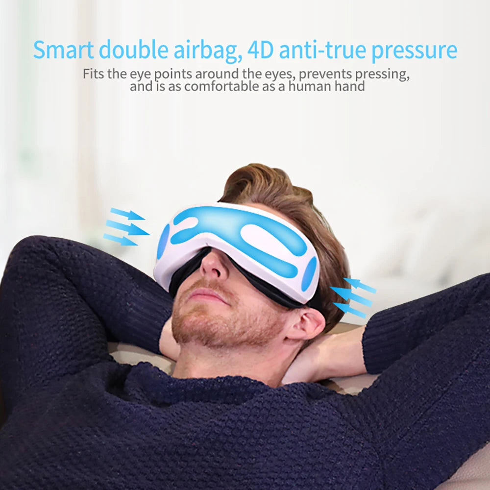 6D Smart Eye Massager Glasses with Vibration & Bluetooth