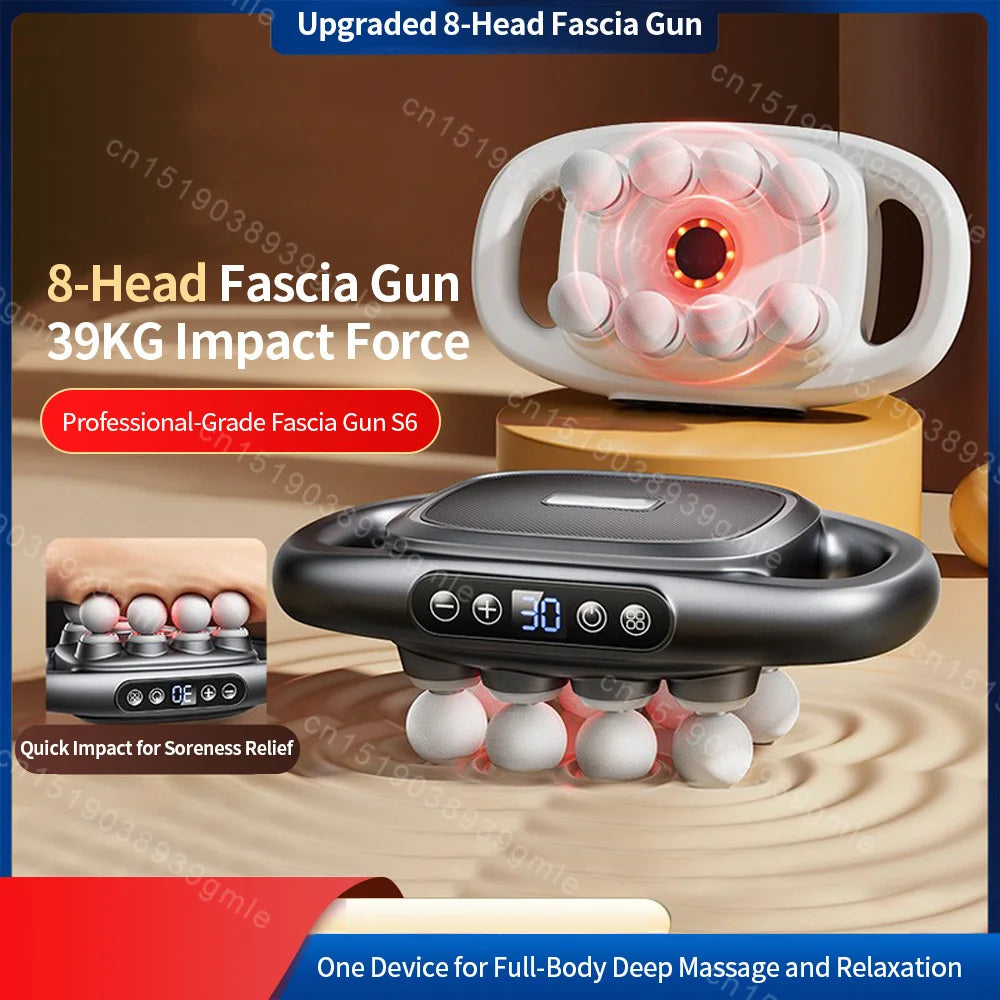 Deep Tissue Percussion Massage Gun – 8-Head Full Body Relief