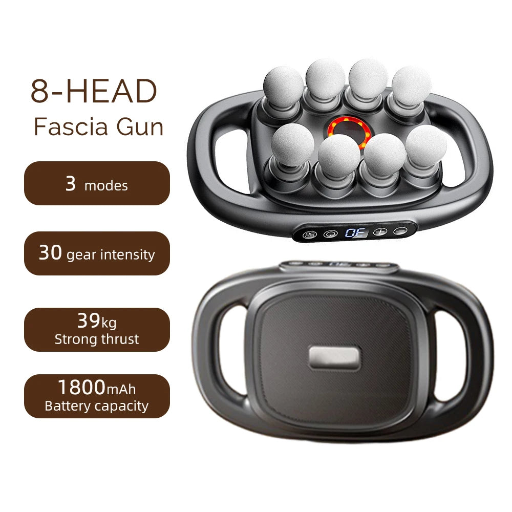 42-Head Fascia Gun — High-Frequency Vibration Massage Gun for Back, Waist, Neck & Shoulders