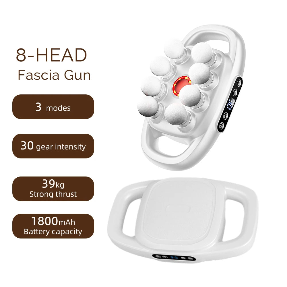 42-Head Fascia Gun — High-Frequency Vibration Massage Gun for Back, Waist, Neck & Shoulders