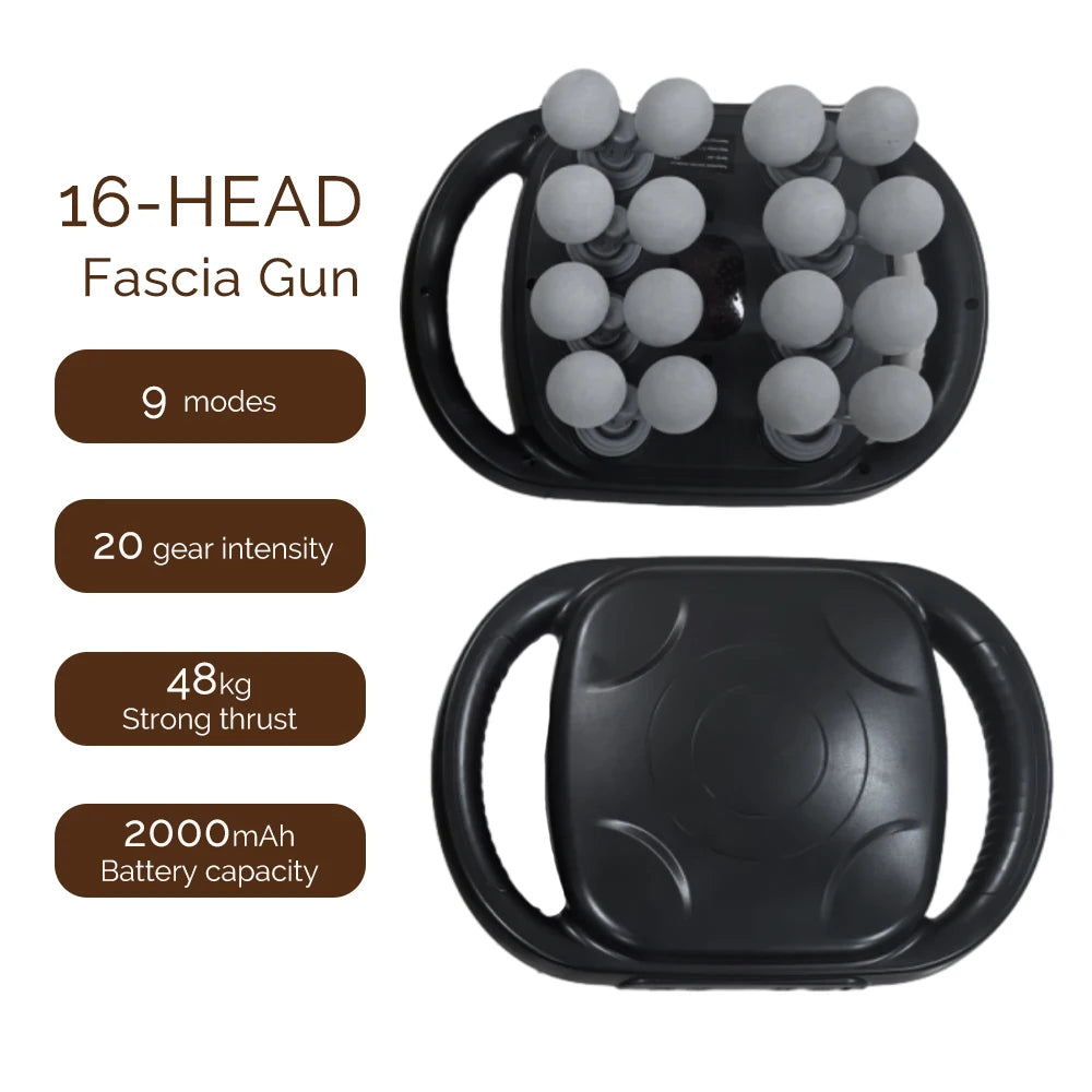 42-Head Fascia Gun — High-Frequency Vibration Massage Gun for Back, Waist, Neck & Shoulders