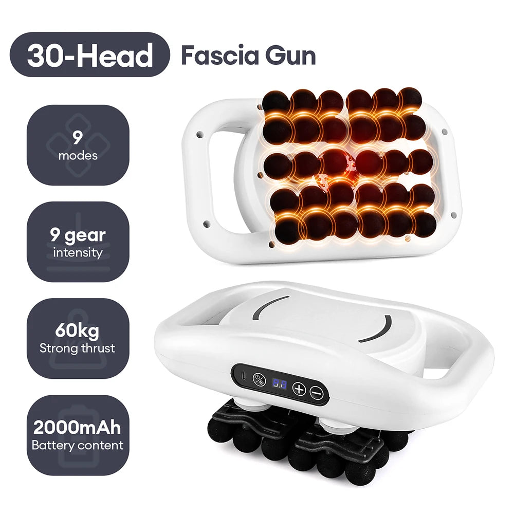 42-Head Fascia Gun — High-Frequency Vibration Massage Gun for Back, Waist, Neck & Shoulders