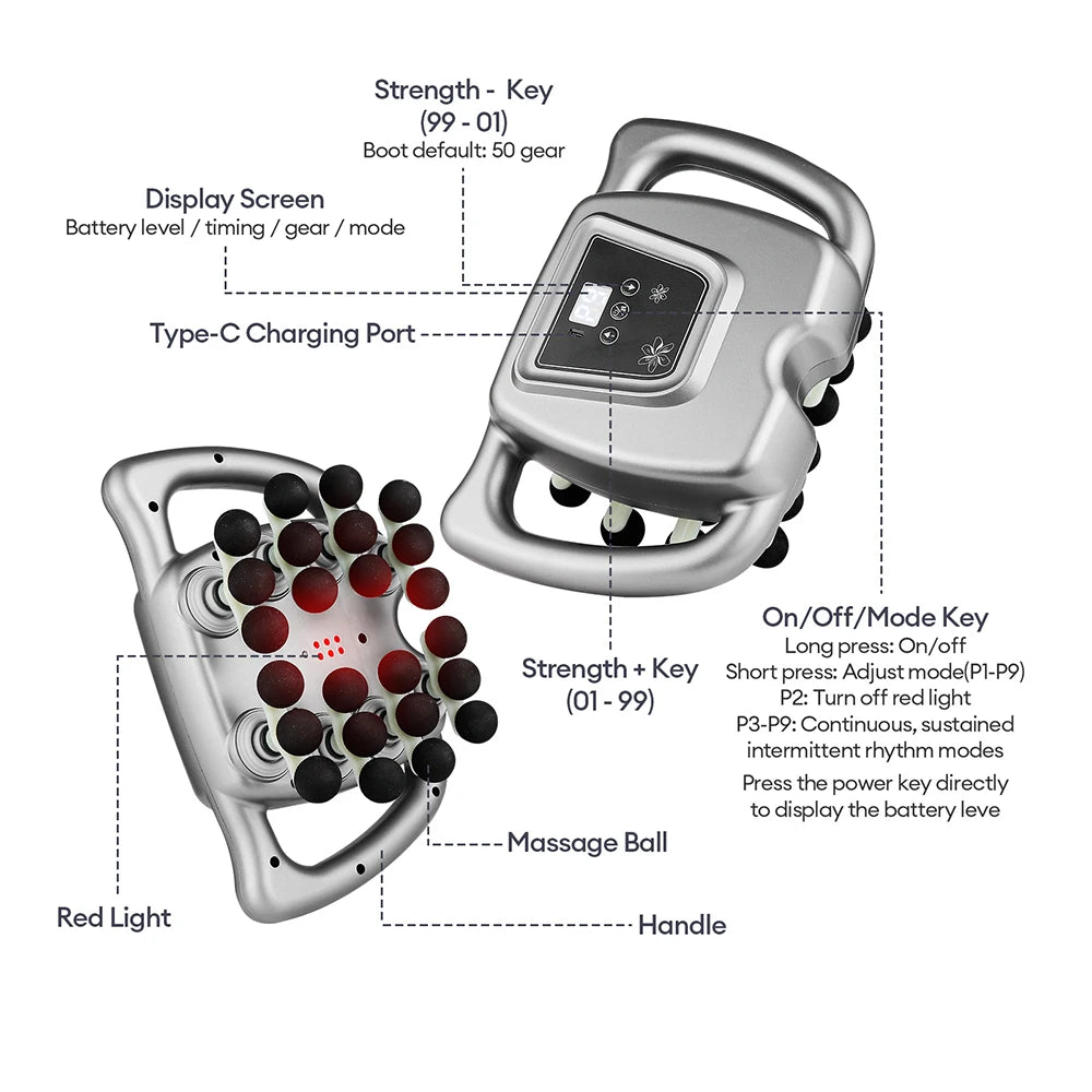 42-Head Fascia Gun — High-Frequency Vibration Massage Gun for Back, Waist, Neck & Shoulders