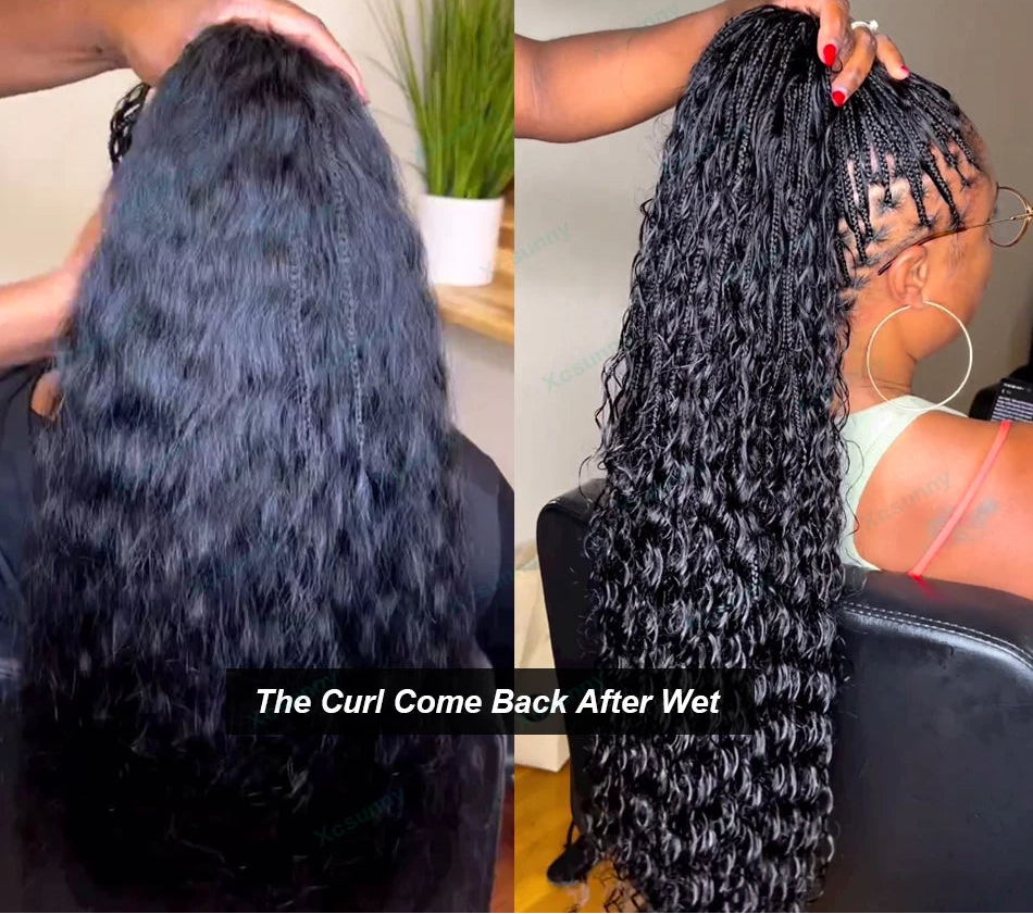 Wet & Wavy Bulk Human Hair for Braiding – Double Drawn Curly No-Weft Hair for Boho Braid