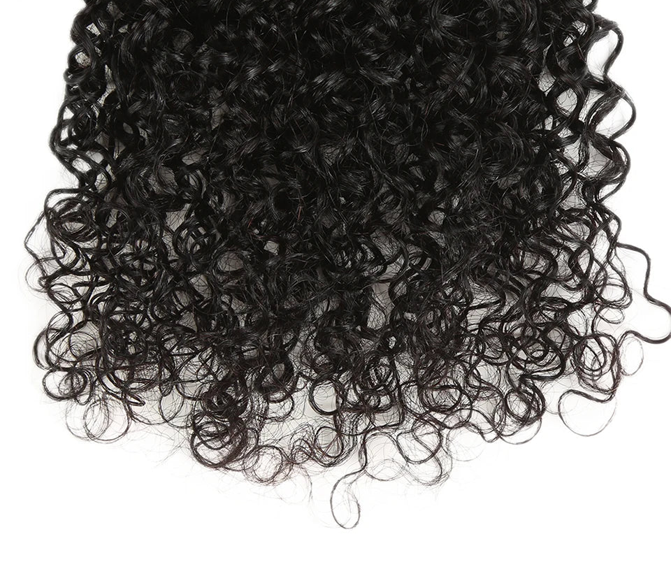 Kinky Curly Human Hair Bundles – 8A Remy Brazilian Weave in Natural Black (10–26 Inches)