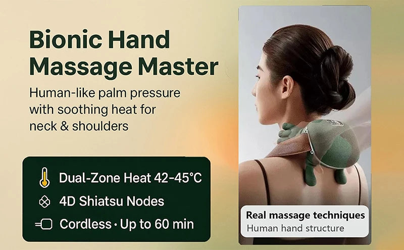 Neck & Shoulder Massager N7 with Heat, 3-Level Kneading
