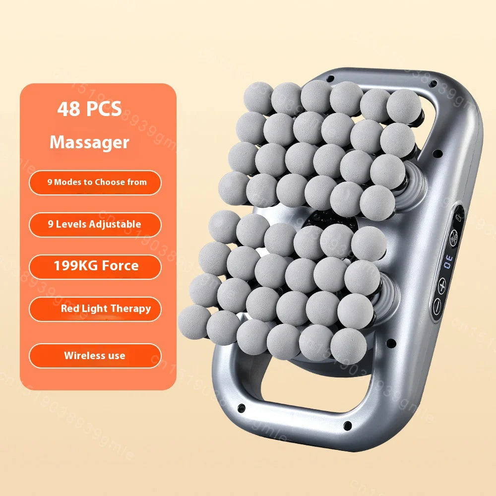 Body Massage Gun — 48-66 Heads, 9 Modes for Waist, Back, Neck & Shoulder Relief
