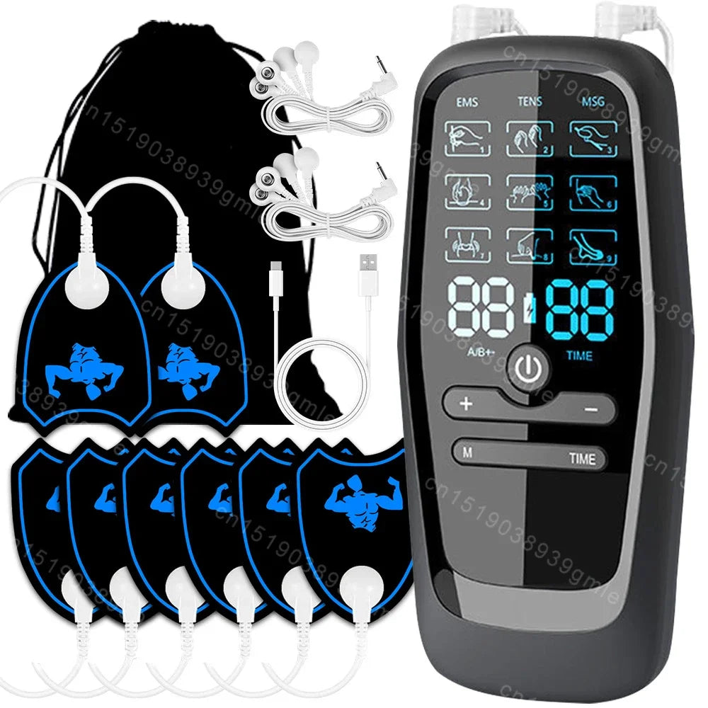 EMS Electric Muscle Stimulator — TENS Unit Physiotherapy Pulse Massager for Full Body Pain Relief