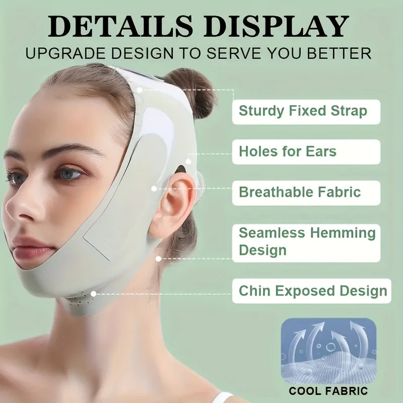 Graphene V-Shape Face Lift Band — Adjustable Double Chin Reducer & Facial Slimming Strap