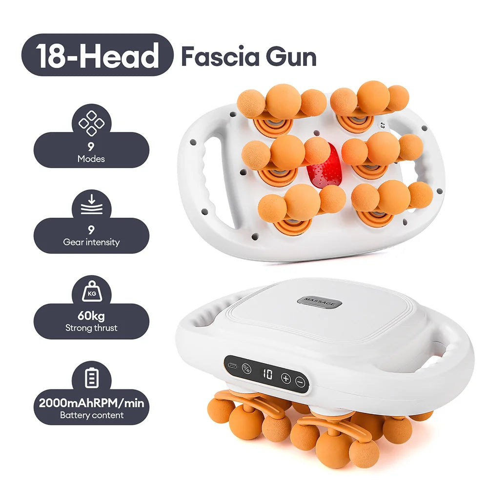 42-Head Fascia Gun — High-Frequency Vibration Massage Gun for Back, Waist, Neck & Shoulders