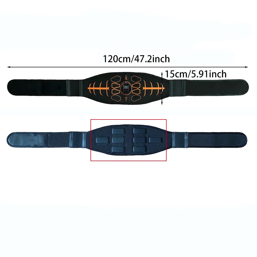 Smart Muscle Toner Abdominal Belt — EMS Abs Trainer USB Rechargeable for Men & Women