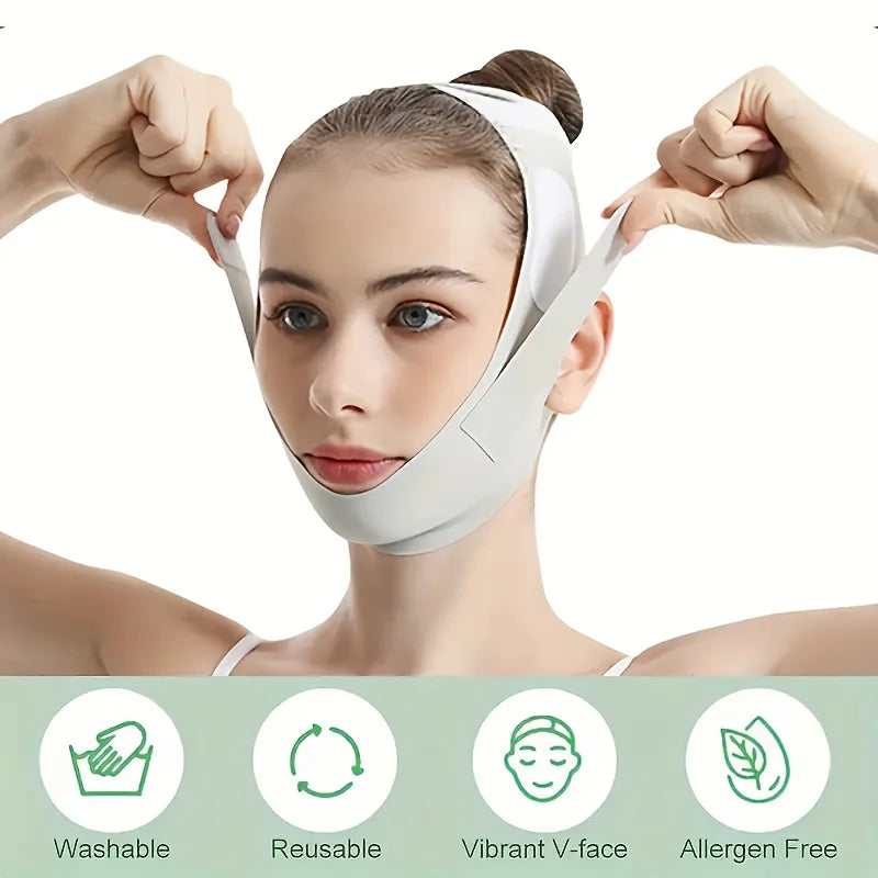 Graphene V-Shape Face Lift Band — Adjustable Double Chin Reducer & Facial Slimming Strap
