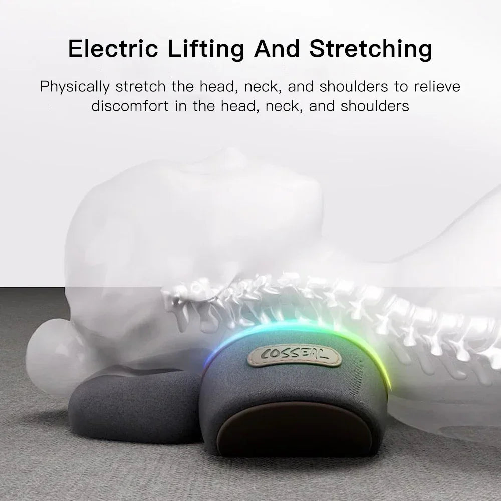 Electric Neck Massager Pillow — Cervical Heating Vibration Support for Pain Relief & Better Sleep
