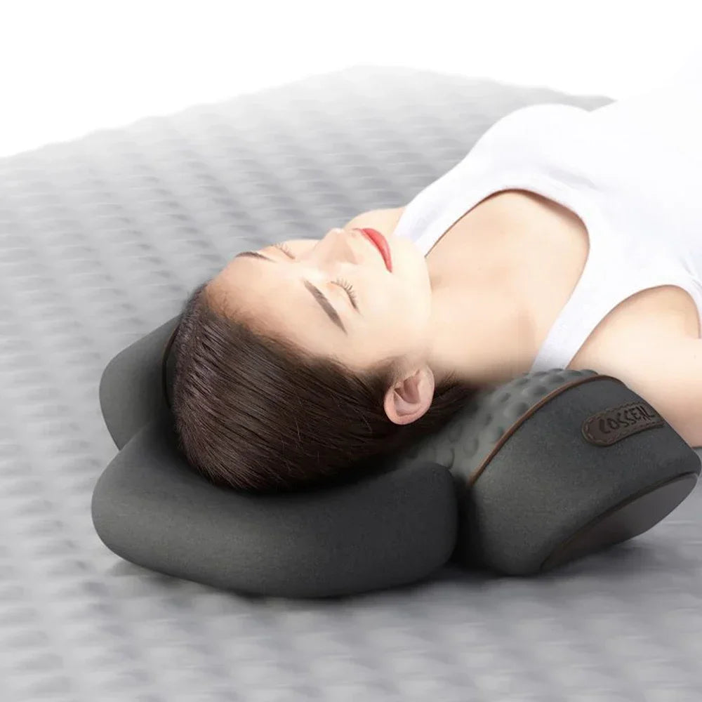 Electric Neck Massager Pillow — Cervical Heating Vibration Support for Pain Relief & Better Sleep