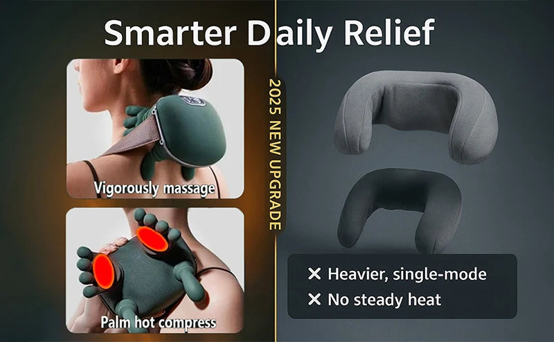 Neck & Shoulder Massager N7 with Heat, 3-Level Kneading