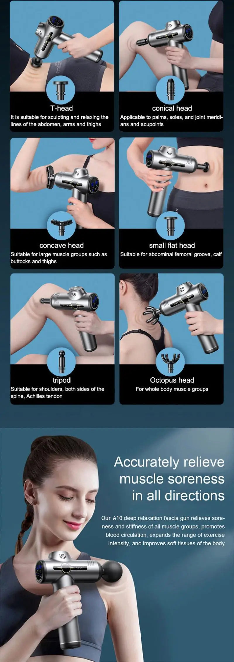 Portable Fascia Gun — Compact Vibration Massage Gun for Body, Neck & Back Muscle Relief