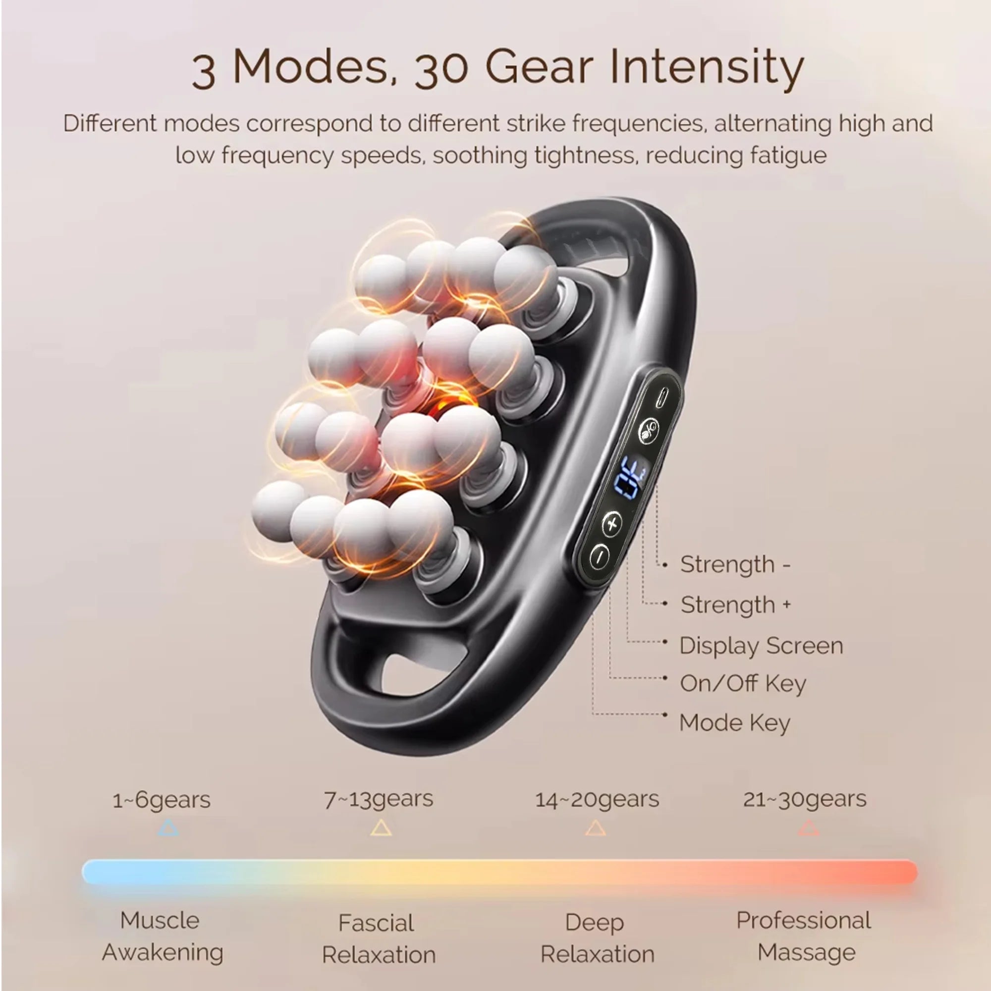Massager Gun Set — 16 Heads Deep Tissue Electric Massager for Back, Shoulders, Legs & Feet