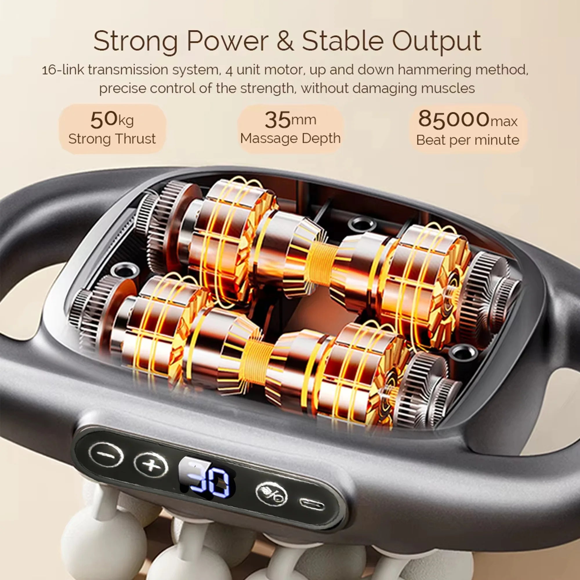 Massager Gun Set — 16 Heads Deep Tissue Electric Massager for Back, Shoulders, Legs & Feet