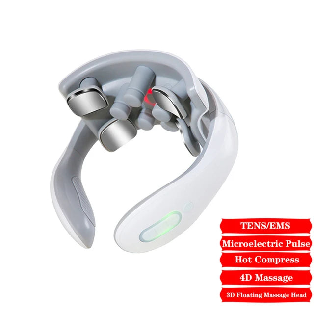 Smart Rechargeable Neck Massager with Red Light Therapy