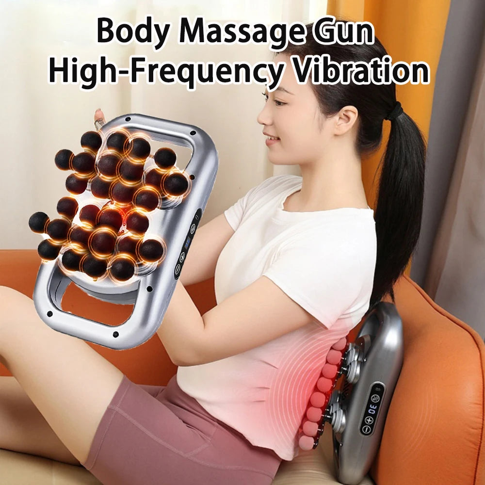Body Massage Gun — 48-66 Heads, 9 Modes for Waist, Back, Neck & Shoulder Relief