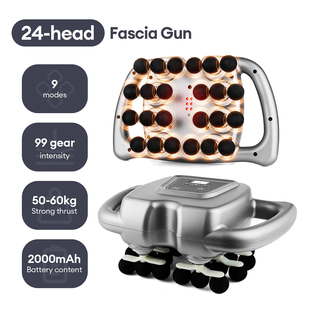 42-Head Fascia Gun — High-Frequency Vibration Massage Gun for Back, Waist, Neck & Shoulders