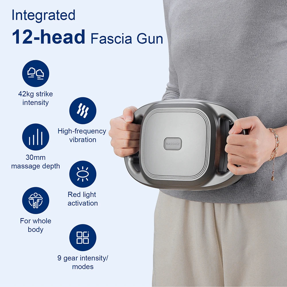 42-Head Fascia Gun — High-Frequency Vibration Massage Gun for Back, Waist, Neck & Shoulders