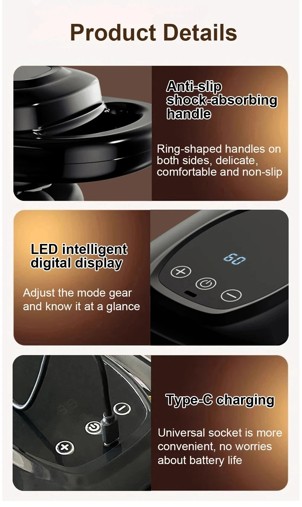 6-Head Percussion Massage Gun — Deep Tissue Relief for Neck, Cervical Spine & Full Body